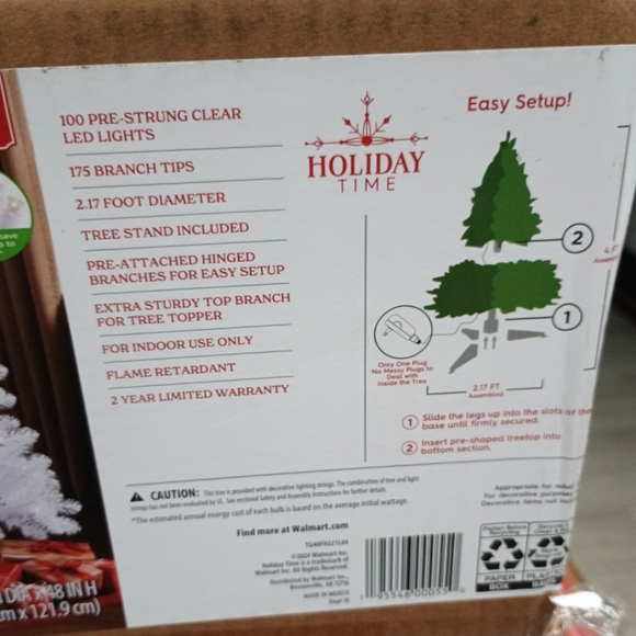 4' Pre-lit WHITE Indiana Spruce Color Changing Christmas Tree Valentine's LED - Picture 3 of 4